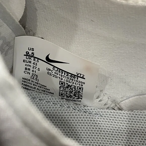 Nike React Element 55 x Kendrick Lamar ‘Pure Platinum' 2019 [CJ3312-001] Men 9.5